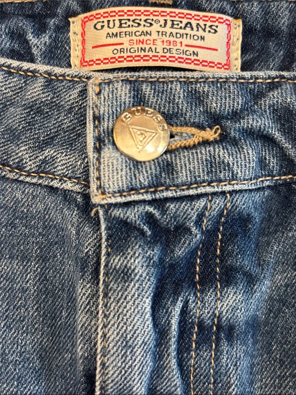 Guess Jeans Vintage Blue Denim Jean Skirt Y2K Size 25 Style W71D77D2LX0
